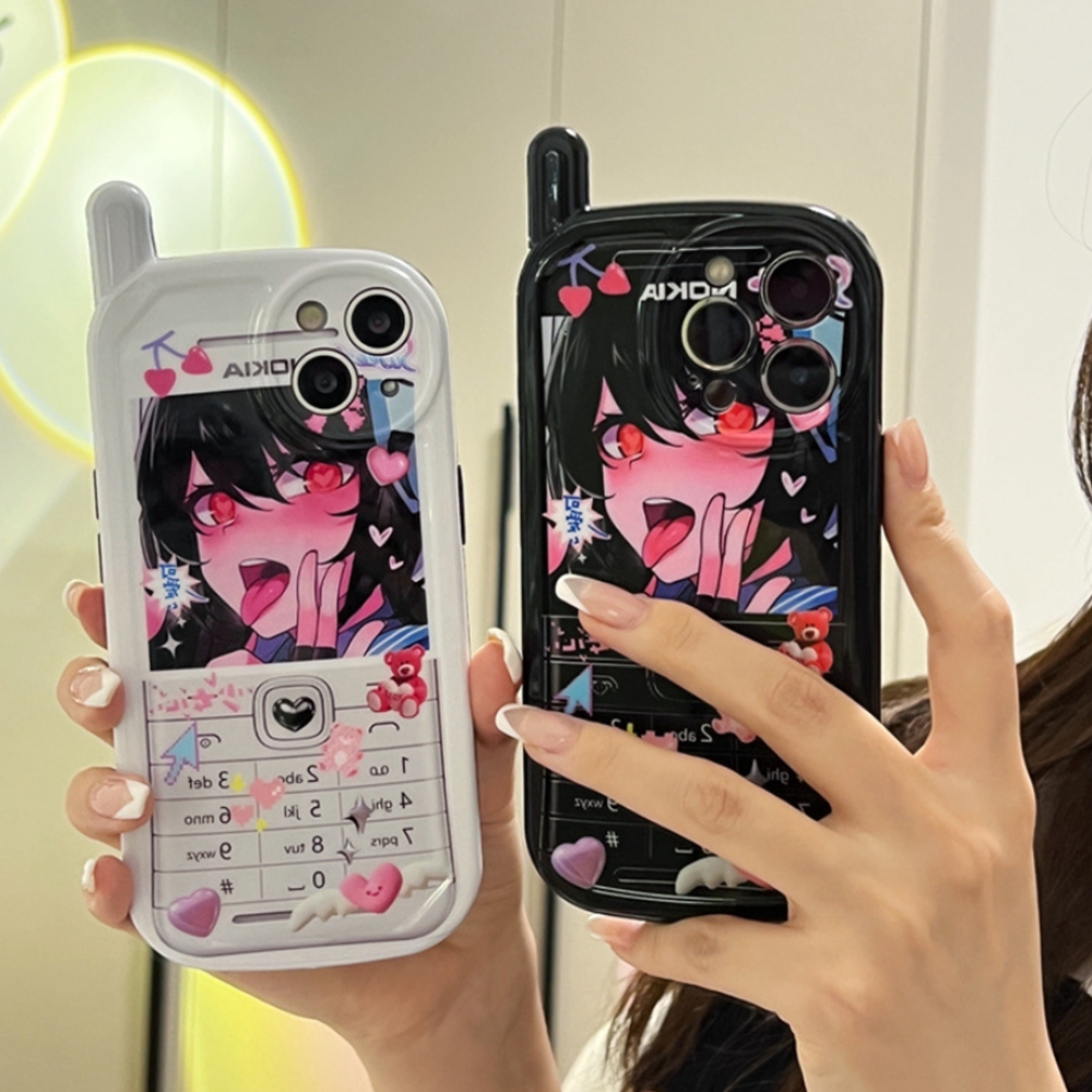 한정특가&당일♥아이폰 메롱 레트로 전화기 스트랩 케이스(2colors)