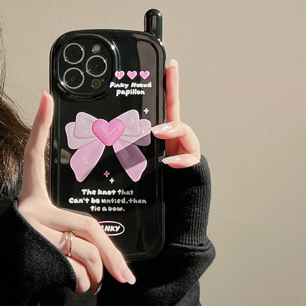 한정특가&당일♥아이폰 핑키 블랙리본 전화기 케이스