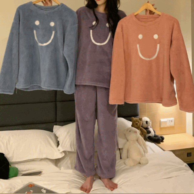 당일♥스마일 원피스 투피스 수면잠옷(2types,3colors)
