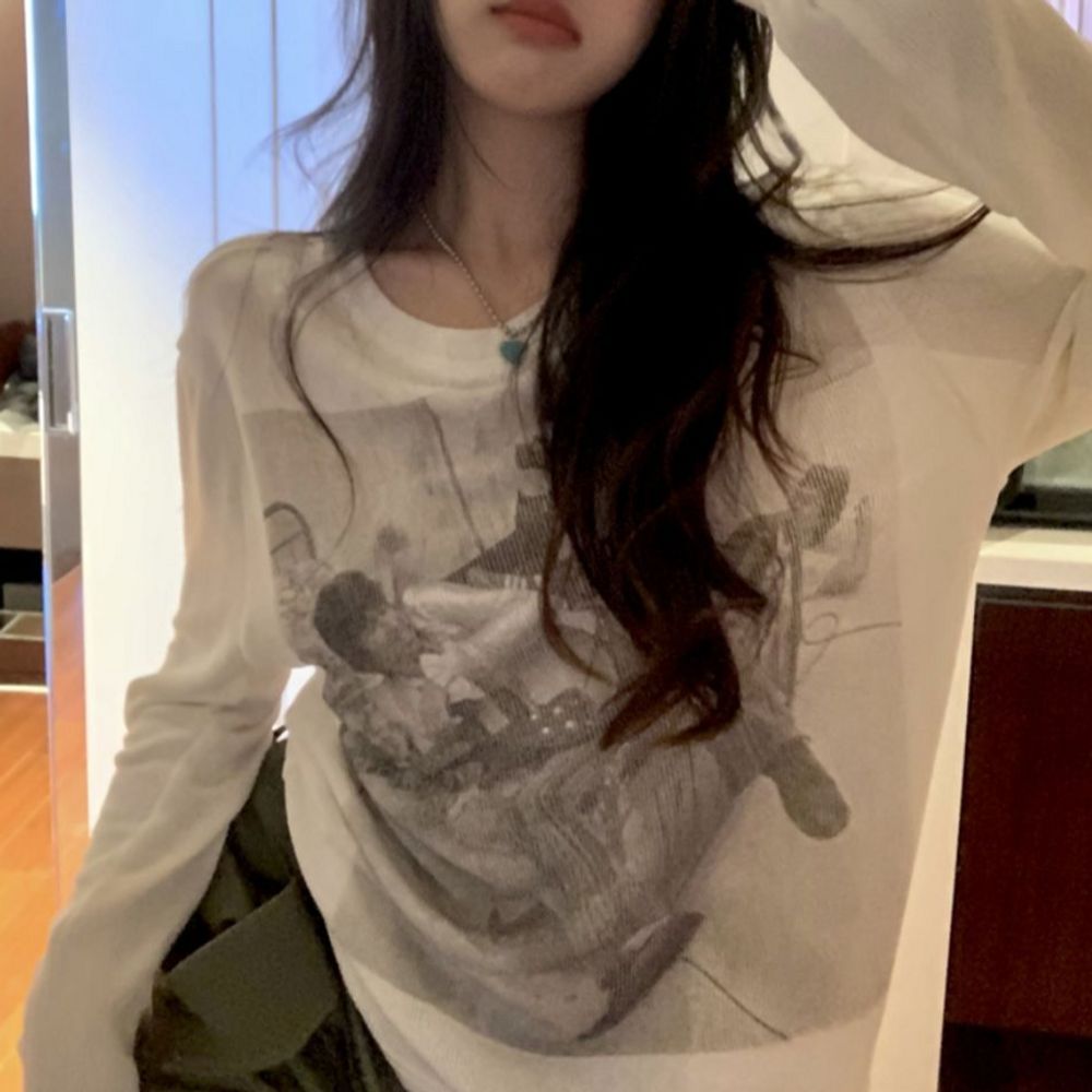 여리 유니크 루즈핏 긴팔 티셔츠